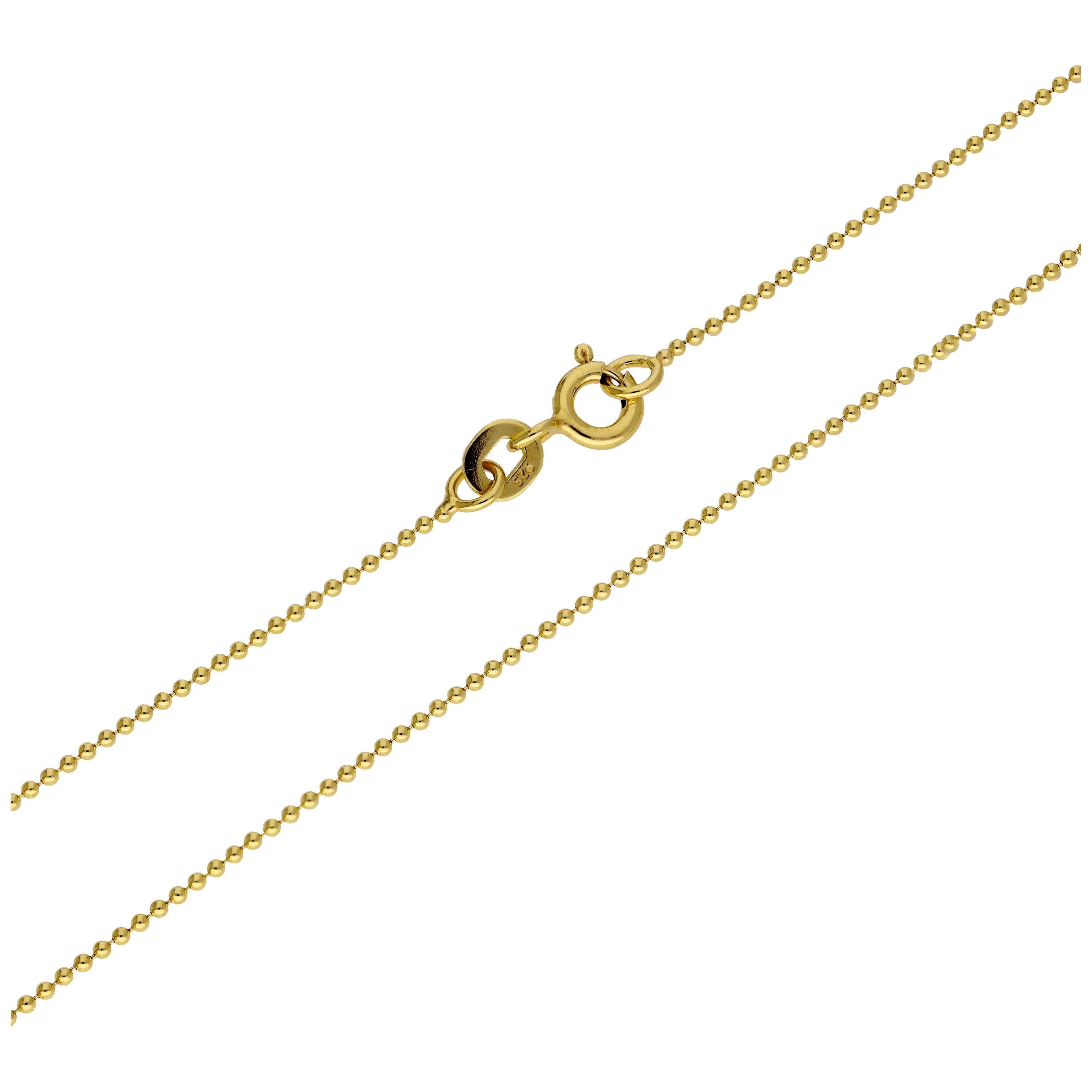 Gold Plated Sterling Silver 1mm Bead Chain 22 Inches - Image 4