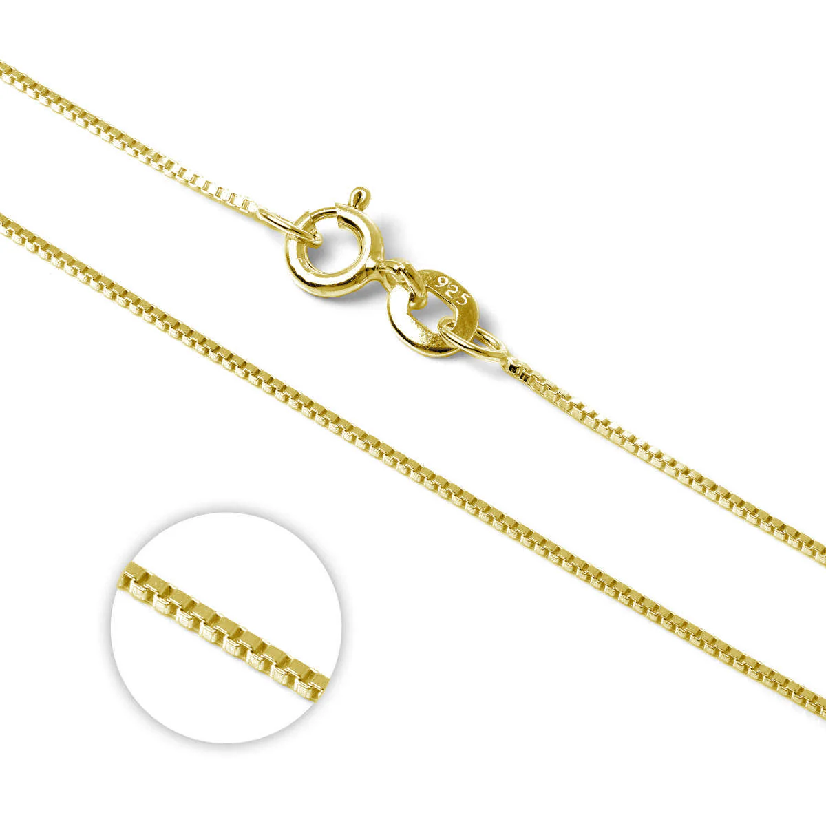 Gold Plated Sterling Silver Box Chain 14 Inches - Image 3