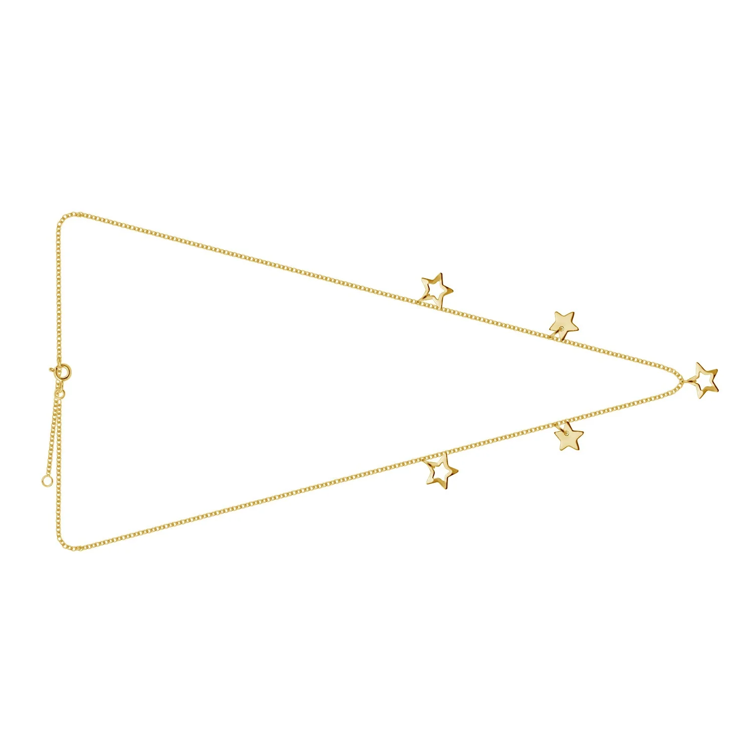 Gold Plated Sterling Silver Stars 18 Inch Necklace - Image 3