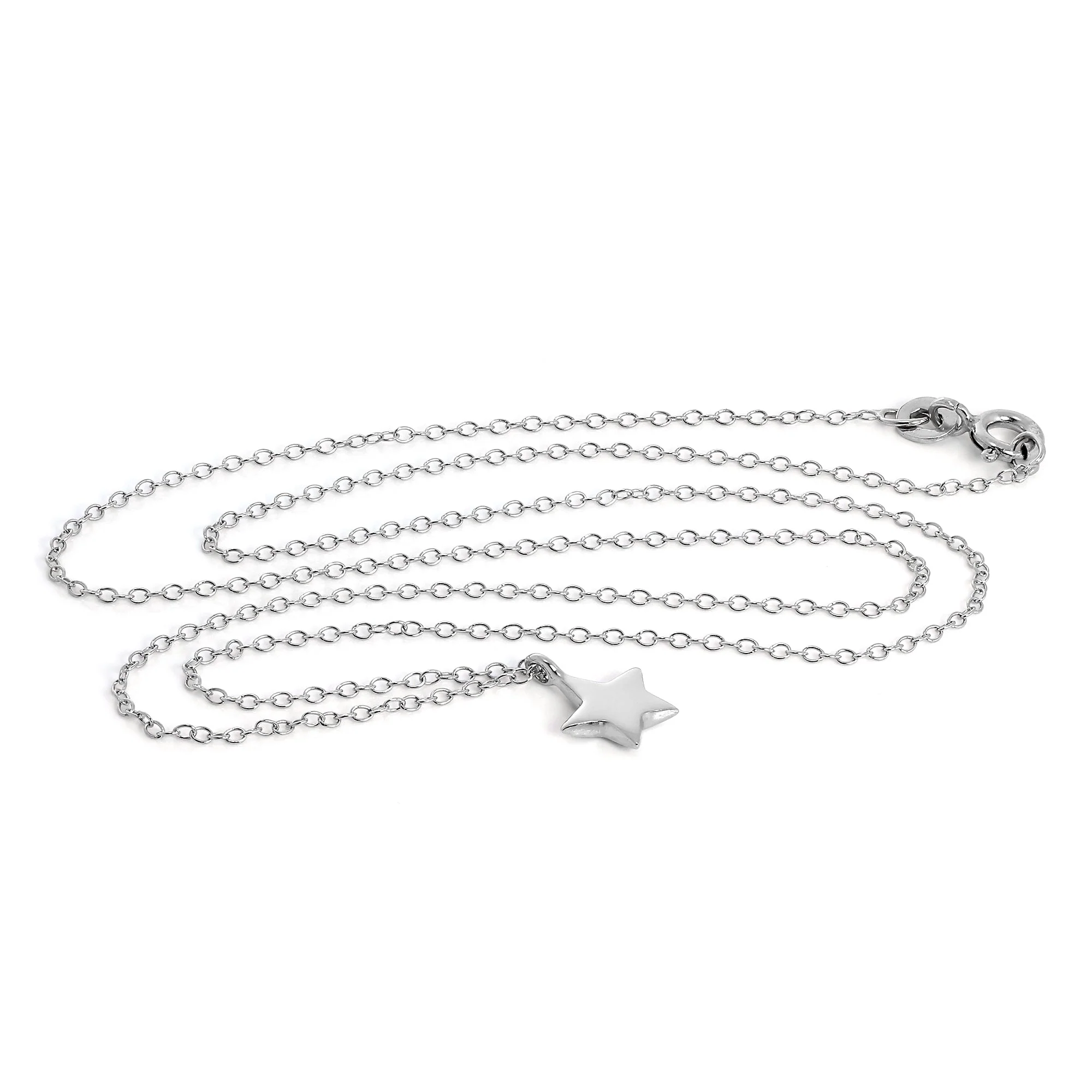 Sterling Silver Star Pendant Necklace on 18 Inch Chain - Image 3