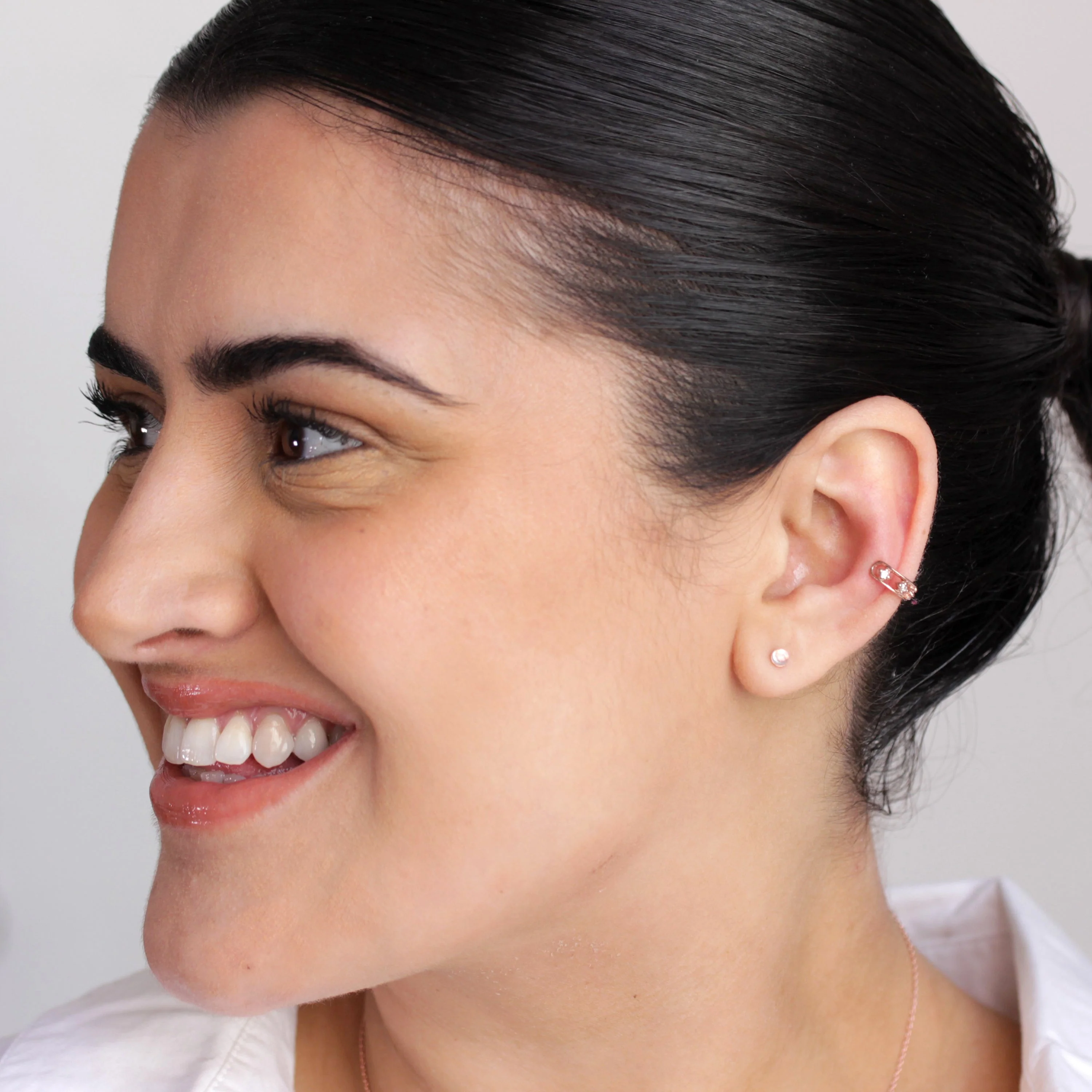 Rose Gold Plated Sterling Silver 3mm Moonstone Ball Stud Earrings - Image 3