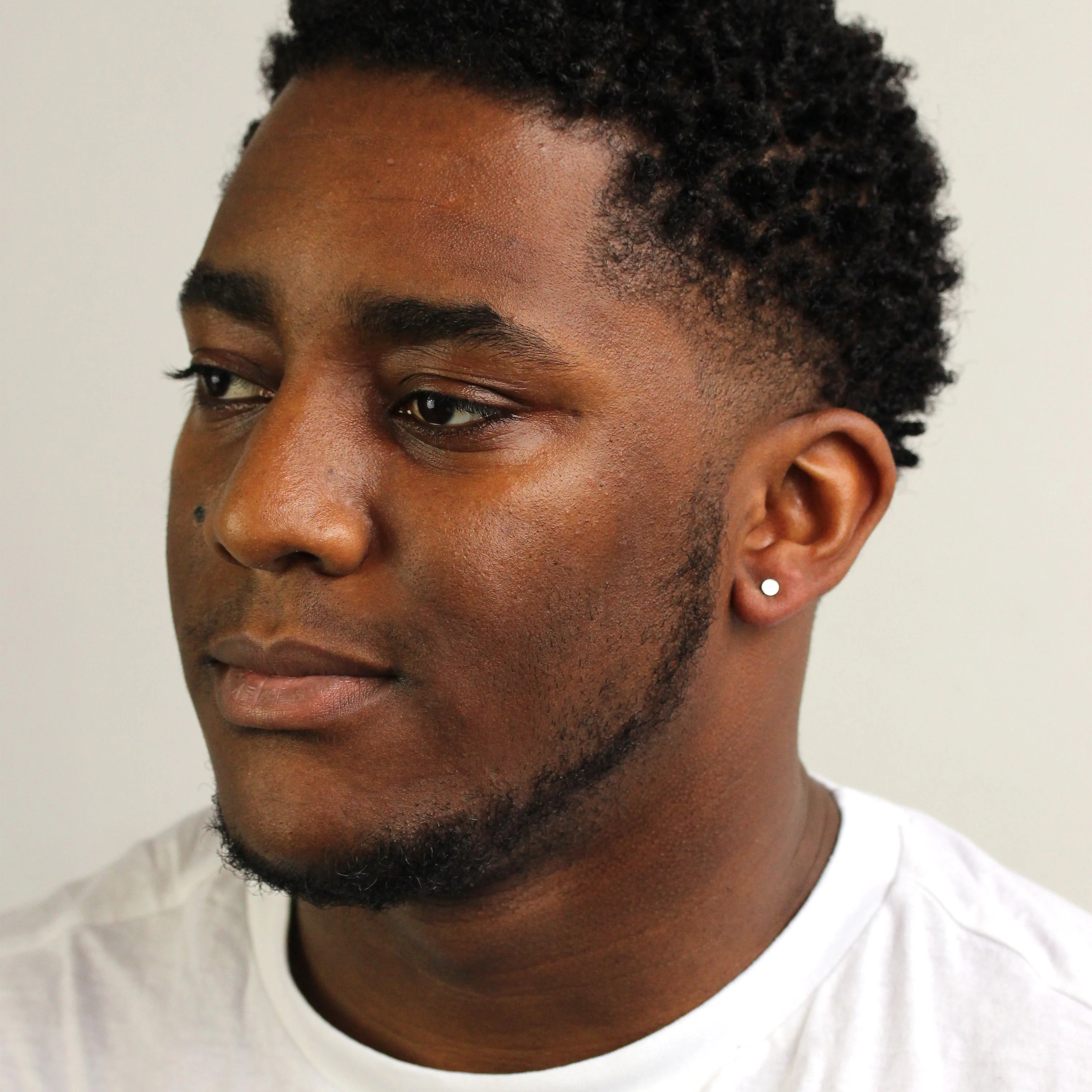 Single Sterling Silver 4mm Flat Round Disc Stud Earring - Image 3