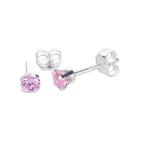 Sterling Silver 3mm Round CZ Stud Earrings - Image 10