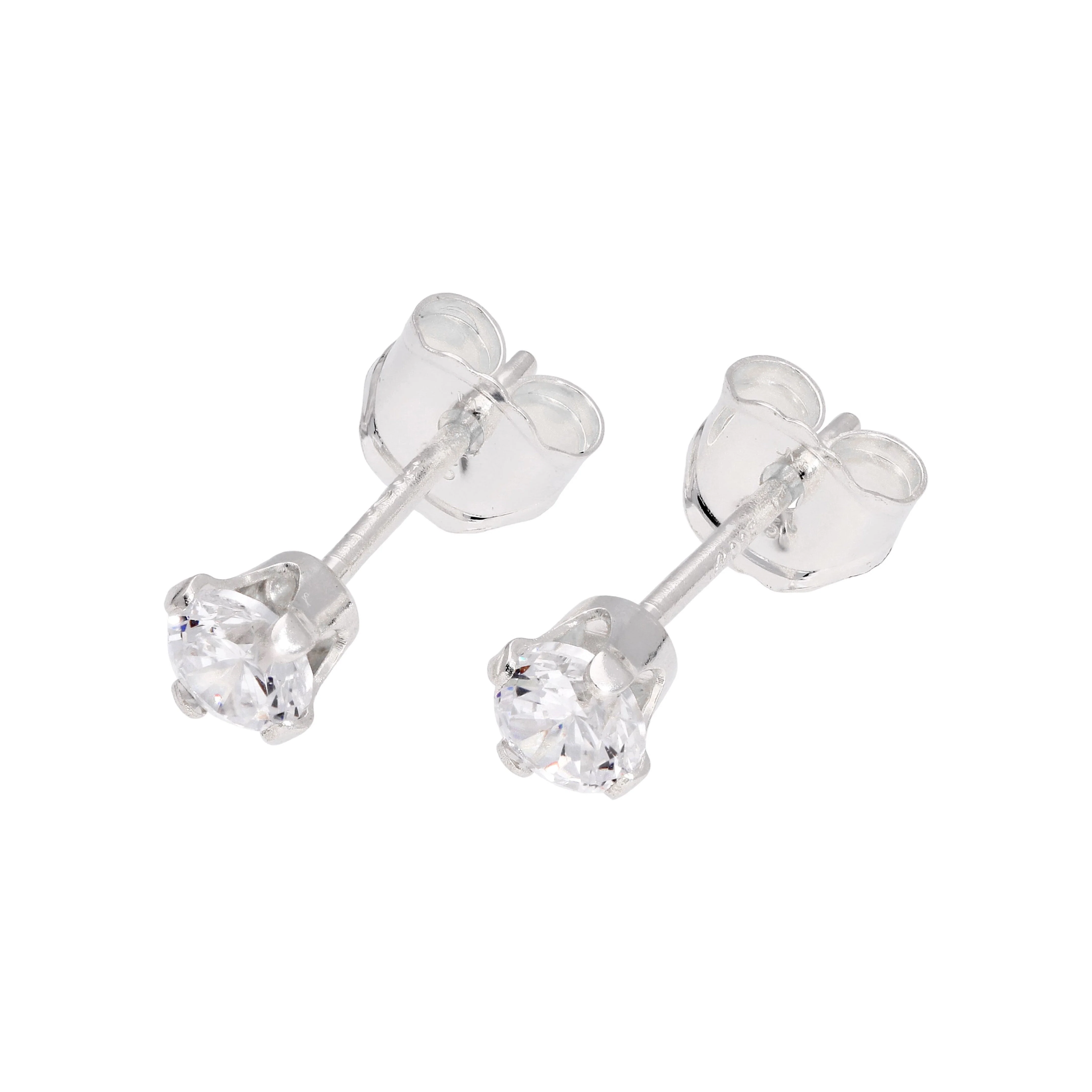 Sterling Silver 3mm Round CZ Stud Earrings - Image 15