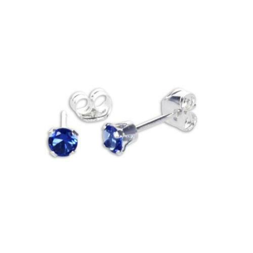 Sterling Silver 3mm Round CZ Stud Earrings - Image 4