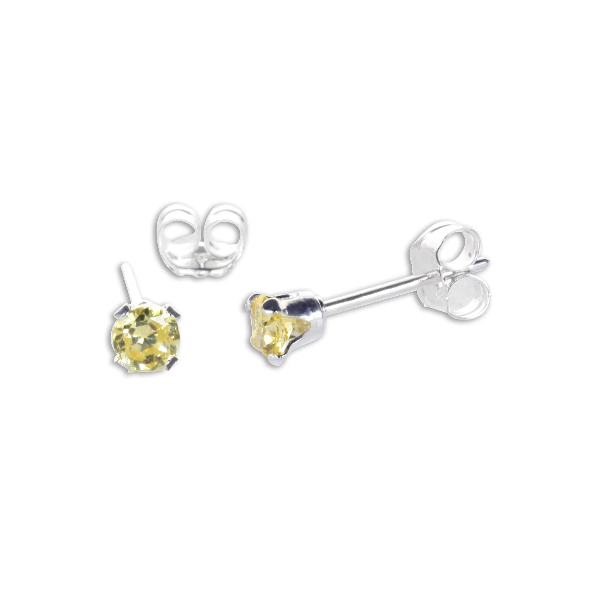 Sterling Silver 3mm Round CZ Stud Earrings - Image 5