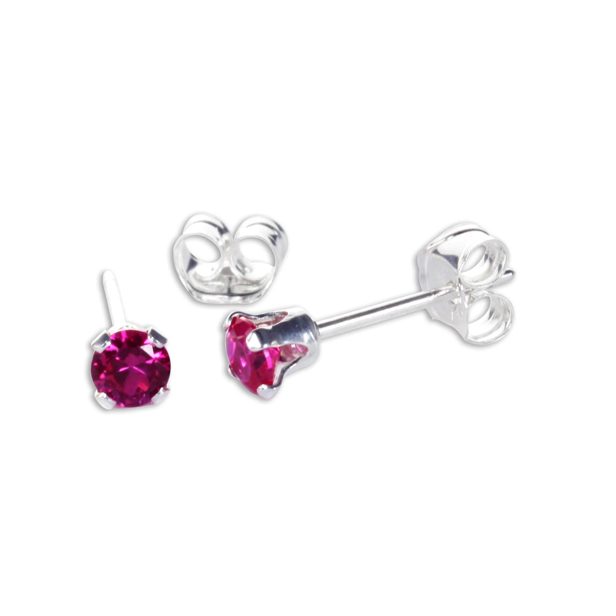 Sterling Silver 3mm Round CZ Stud Earrings - Image 7
